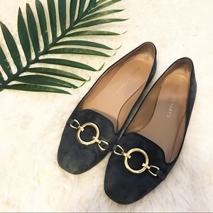 🚌 Franco Sarto | navy suede loafers buckle 8.5
